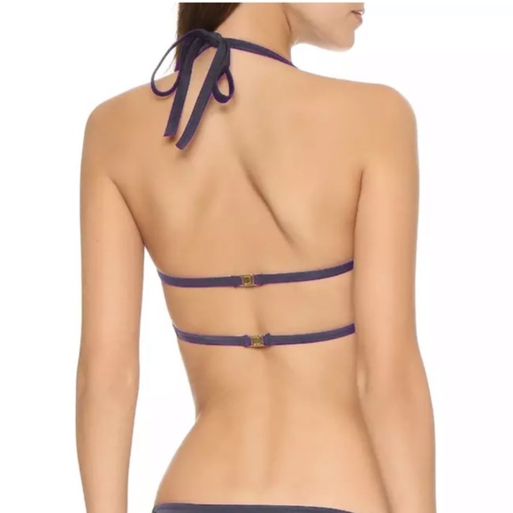 NWT L’Agent  Agata Bikini Top in Navy Size Small/AP2 - Picture 3 of 6
